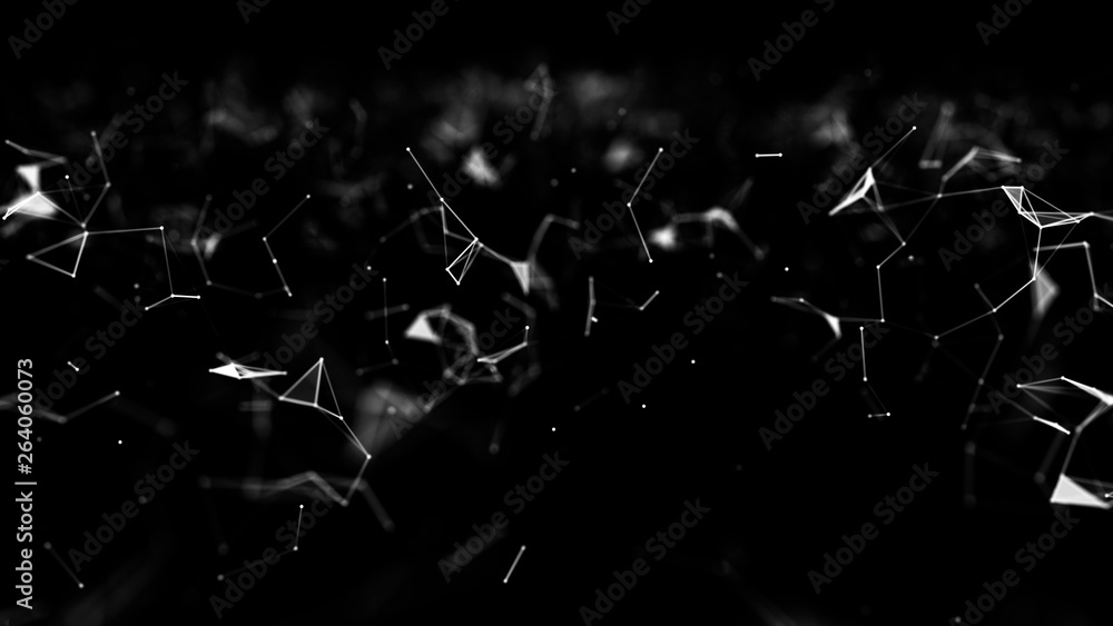 Poster big data visualization. science background. big data complex with compounds.