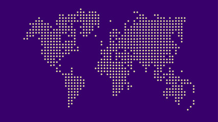 Vector minimalistic style world map with  stars