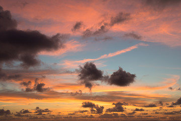 Beautiful sunrise and cloudy sky
