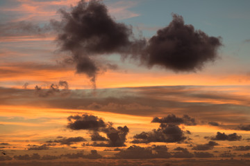 Beautiful sunrise and cloudy sky