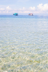 Clear bright sea beach wave water