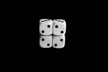 dice on black background