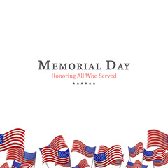 memorial day background,united states flag, with respect honor and gratitude posters, modern design vector illustration