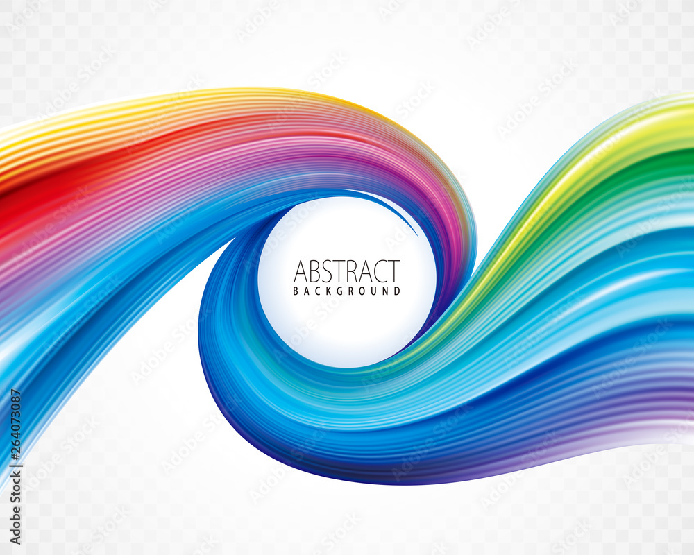 Poster Abstract colorful wave spiral curve background. 