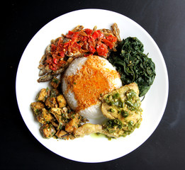 Padang Rice with Green Chilli Chicken - Nasi Padang 