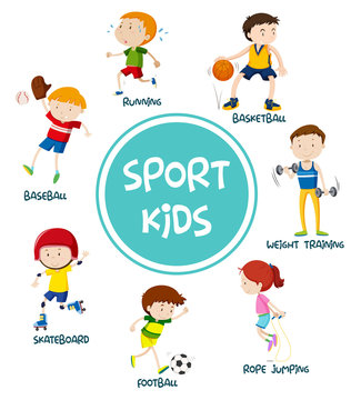 Sports kids set concept
