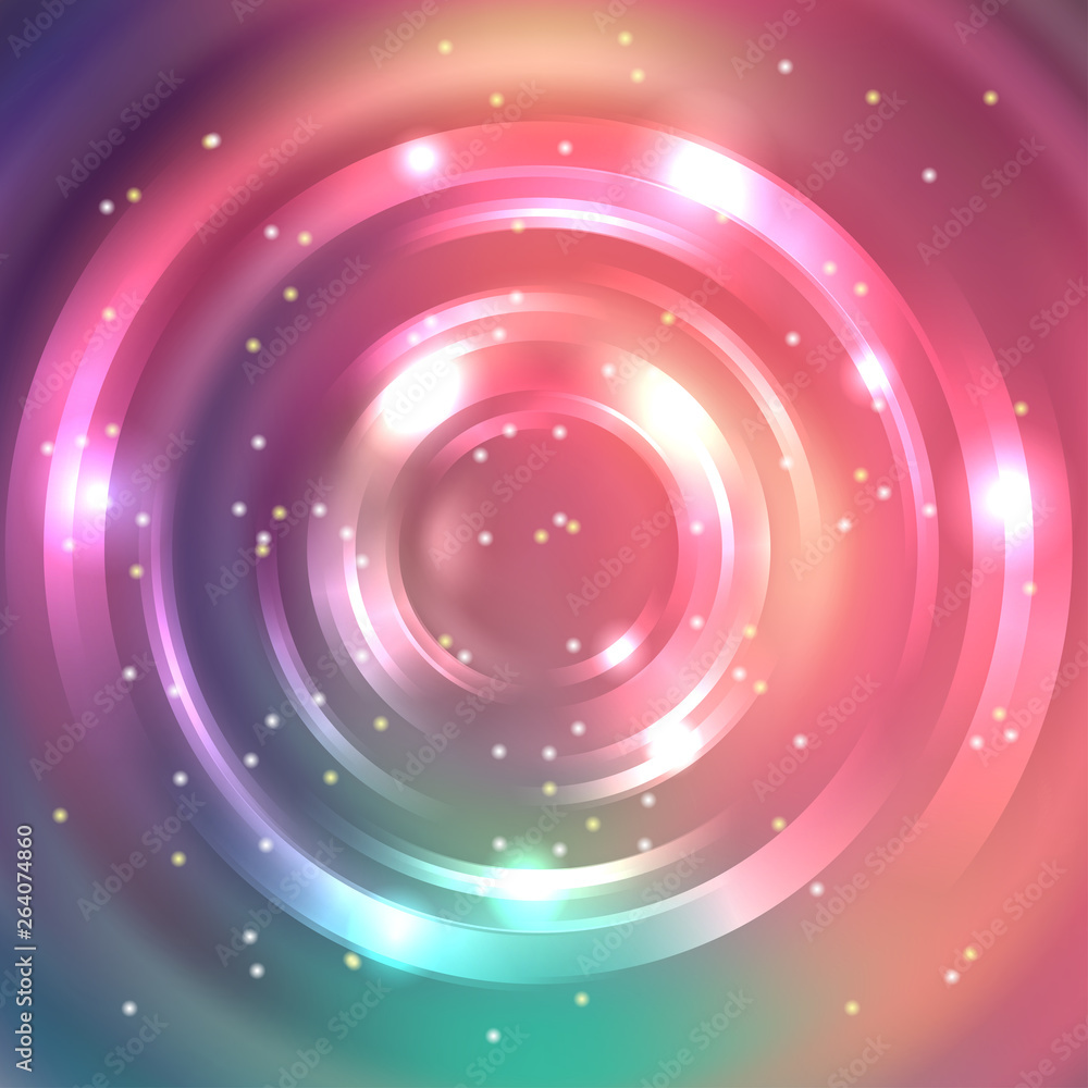 Aufkleber abstract background with luminous swirling backdrop. vector infinite round tunnel of shining flares.