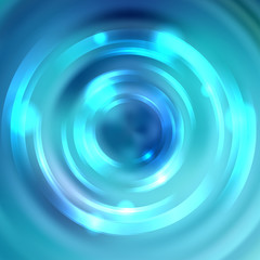 Abstract blue circle background, Vector design. Glowing spiral. The energy flow tunnel.