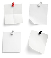 note paper push pin message red white black