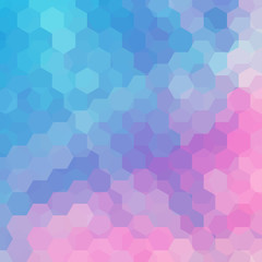 Fototapeta na wymiar Abstract background consisting of pink, blue hexagons. Geometric design for business presentations or web template banner flyer. Vector illustration