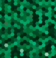 Fototapeta na wymiar Green seamless abstract mosaic background. Hexagons geometric background. Design elements. Vector illustration