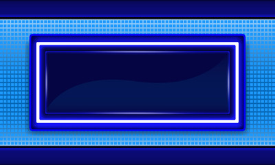 Neon blue frame template