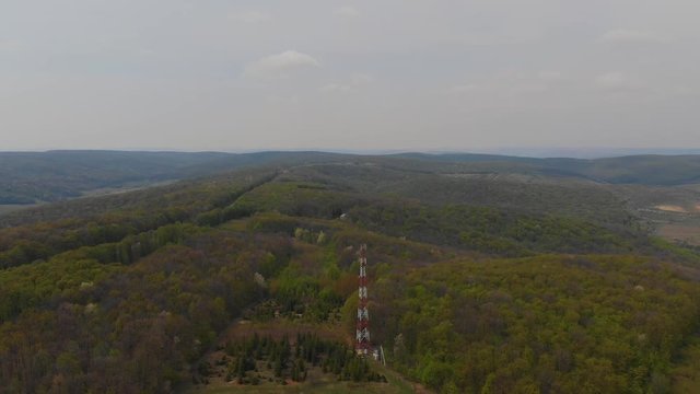 Network Mobile Tower on hills in Est Europe