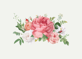 Einladung zur Hochzeit mit Blumenmuster © Rawpixel.com