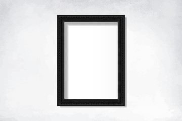 Black blank frame on the wall