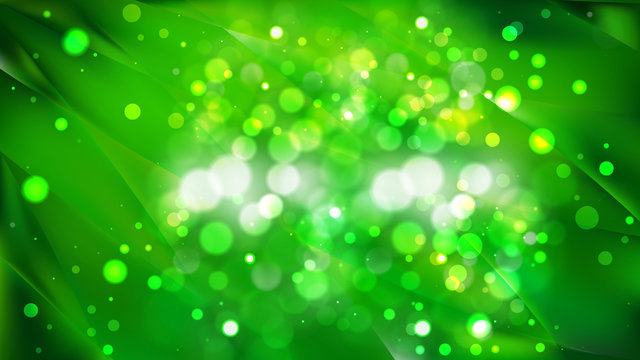 Abstract Dark Green Blurry Lights Background Image