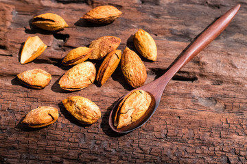 Almonds on old wood