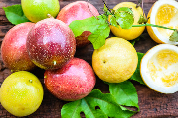 Red and yellow passion fruit