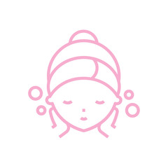 Facial Skin Care Beauty Treatment Mask Spa Cosmetic Wash Icon Se
