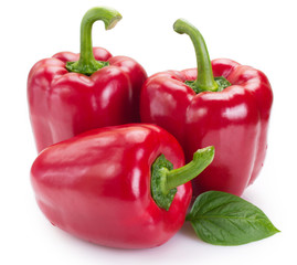 Fresh red pepper on white background