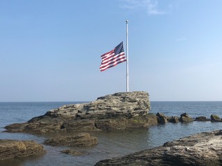 USA Flag at half staff 