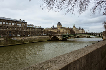 French river in winter