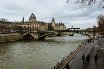 French river in winter