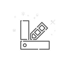 Color Fan Vector Line Icon, Symbol, Pictogram, Sign. Light Abstract Geometric Background. Editable Stroke