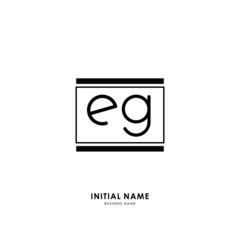 E G EG Initial logo letter with minimalist concept. Vector with scandinavian style logo.