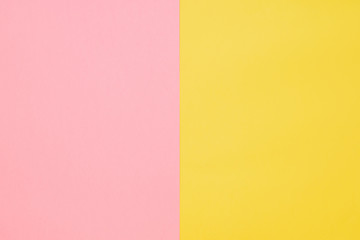 The background of the paper is yellow and pink. Flat style.