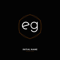 E G EG Initial logo letter with minimalist concept. Vector with scandinavian style logo.