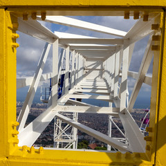 square colorful construction of the roller coaster