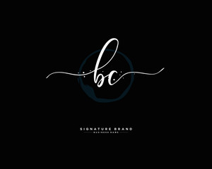 B C BC initial logo handwriting  template vector