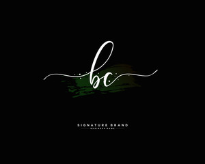 B C BC initial logo handwriting  template vector