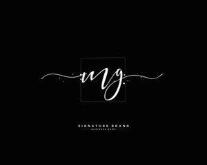 M G MG initial logo handwriting  template vector - obrazy, fototapety, plakaty