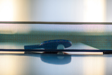 Grid for table tennis close-up.