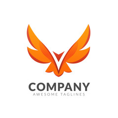 creative simple winged logo vector illustration