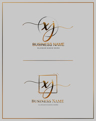 Initial X J XJ handwriting logo vector. Letter handwritten logo template.