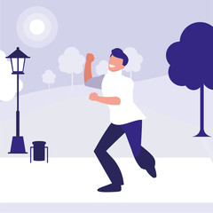 young dancer disco style in the park