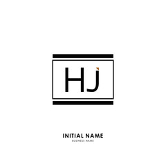 H J HJ Initial logo letter with minimalist concept. Vector with scandinavian style logo.