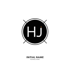 H J HJ Initial logo letter with minimalist concept. Vector with scandinavian style logo.