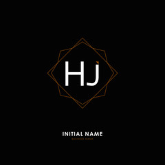 H J HJ Initial logo letter with minimalist concept. Vector with scandinavian style logo.
