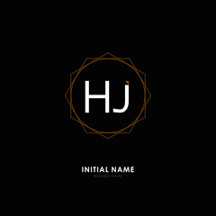 H J HJ Initial logo letter with minimalist concept. Vector with scandinavian style logo.