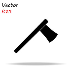 Axe icon flat. Illustration isolated vector sign symbol. Black wood ax on white background