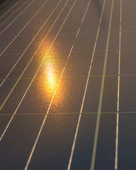 Photovoltaic panels on the sunrise