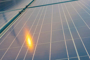 Photovoltaic panels on the sunrise