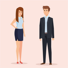 professional businesswoman and businessman elegant executive