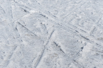 Early spring snow texture close up.  Abstract natural background