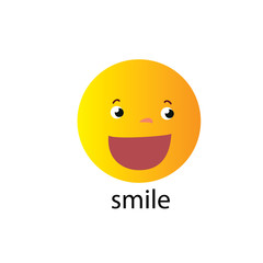 Smile icon template design. Smiling emoticon vector logo on white background. Face line art style - Vector