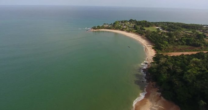 Aerial View Of The Coastline Of Mermaids Bay In San Pedro Ivory Coast In Southwest Africa